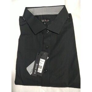 Galaxylong Sleeves Black Collared Dress Shirt. Size XL